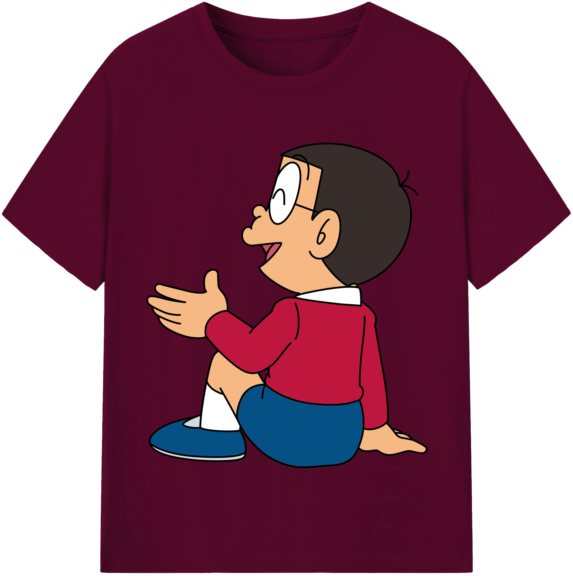 （画像用） ドラえもん 野比 のび太 Doraemon Nobita Nobi レディースカジュアルプリントTシャツ（綿100％）